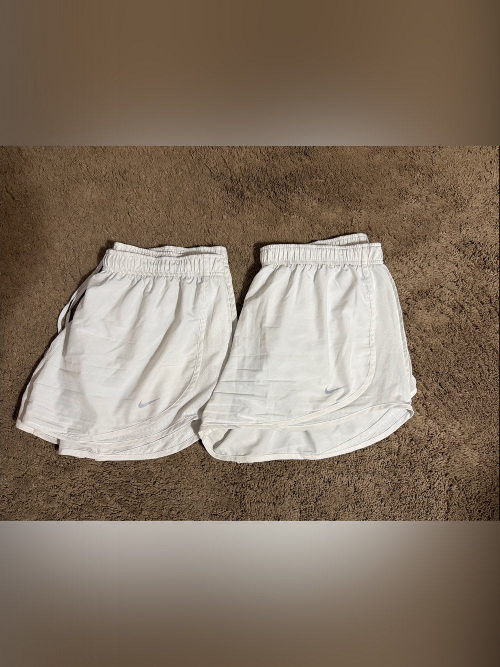 Nike White Women's Running Shorts with Subtle Swoosh